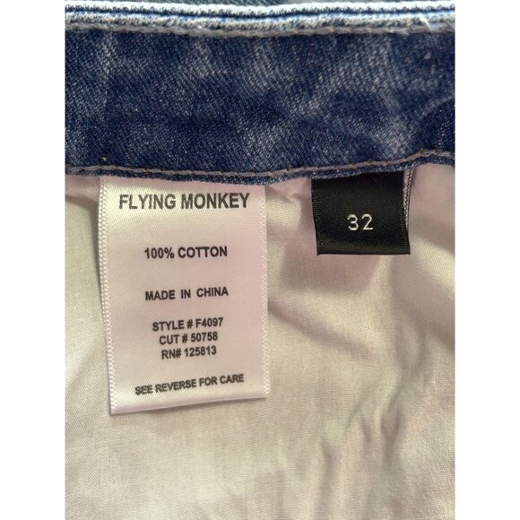 Flying Monkey Women's Mid Rise Button Fly Patchwork Jeans - Sz 32 - NWT - Picture 9 of 10